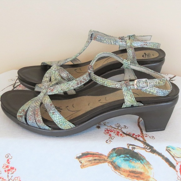 Abeo Shoes - Abeo Gren Snake Skin Open Toe Sandals 11